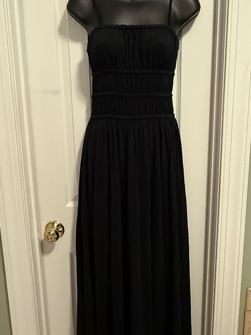 AE Black Adjustable Straps Maxi Dress